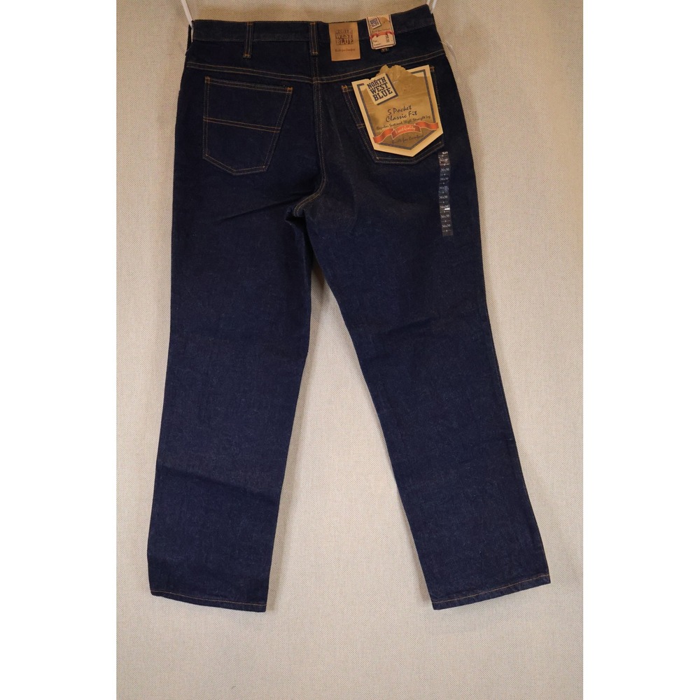 VINTAGE North West Blue Mens Indigo Classic Fit St Leg Denim Jeans 36x30 NWT